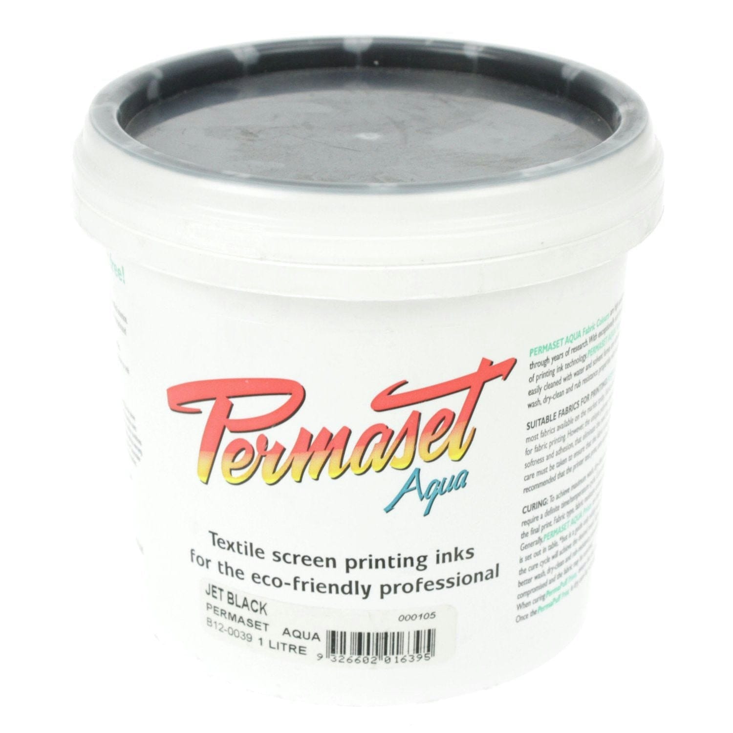 Permaset Aqua Standard Ink, Jet Black, 1 Litre