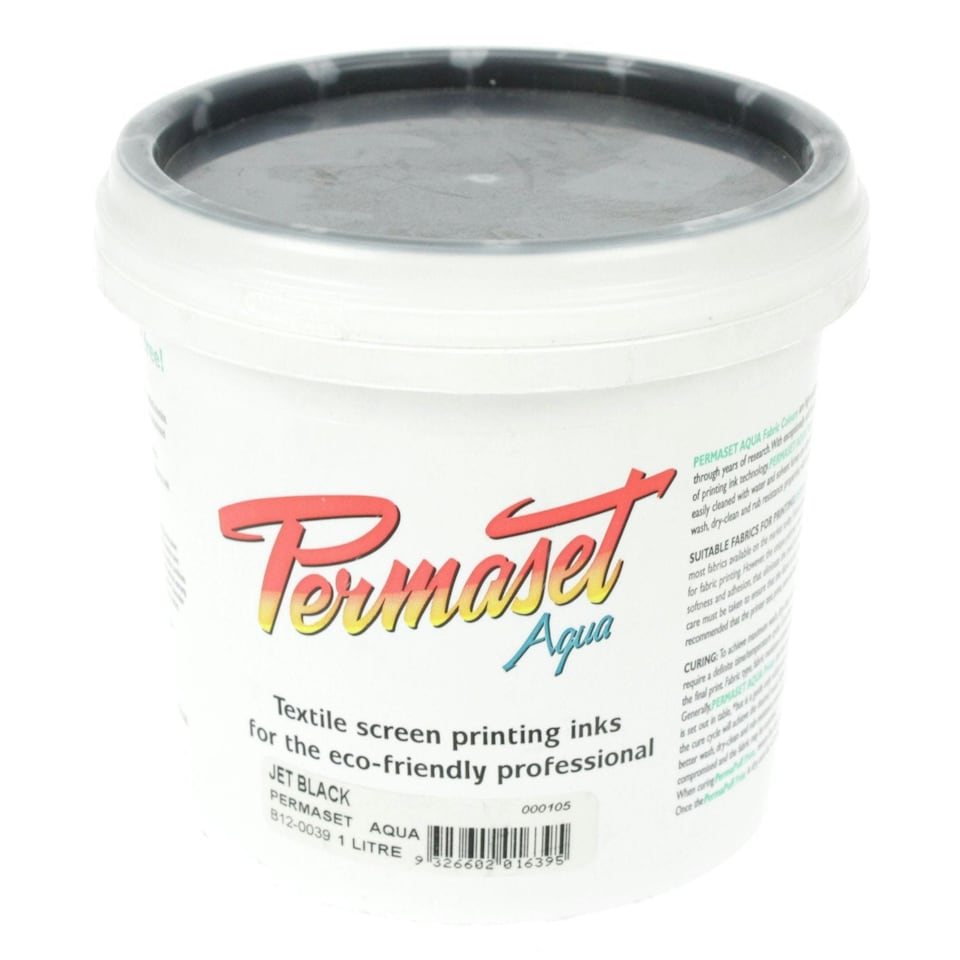Permaset Aqua Standard Ink, Jet Black, 1 Litre