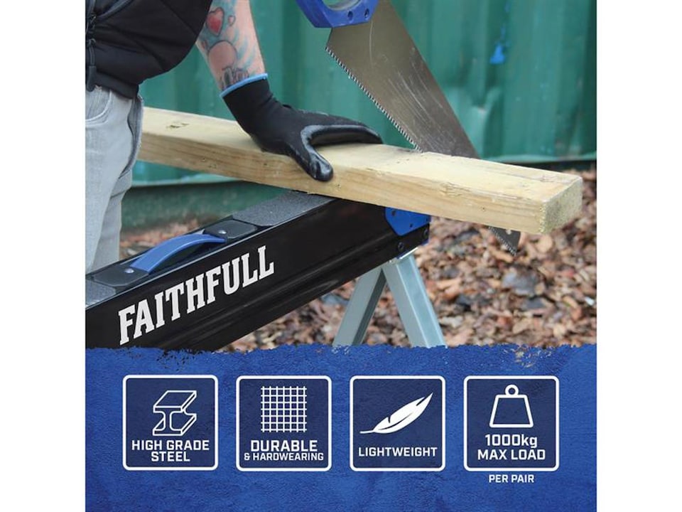 image 1 of Faithfull Folding Saw Horse - Pair