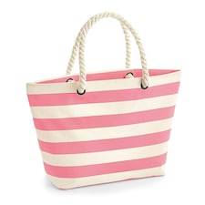 Westford Mill Nautical Beach Bag - Natural/Pink - One Size | Cream
