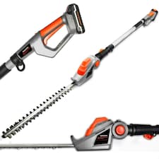 Terratek 20V 2.4m Cordless Telescopic Long Reach Hedge Trimmer 1 Battery | Grey | Grey | 1