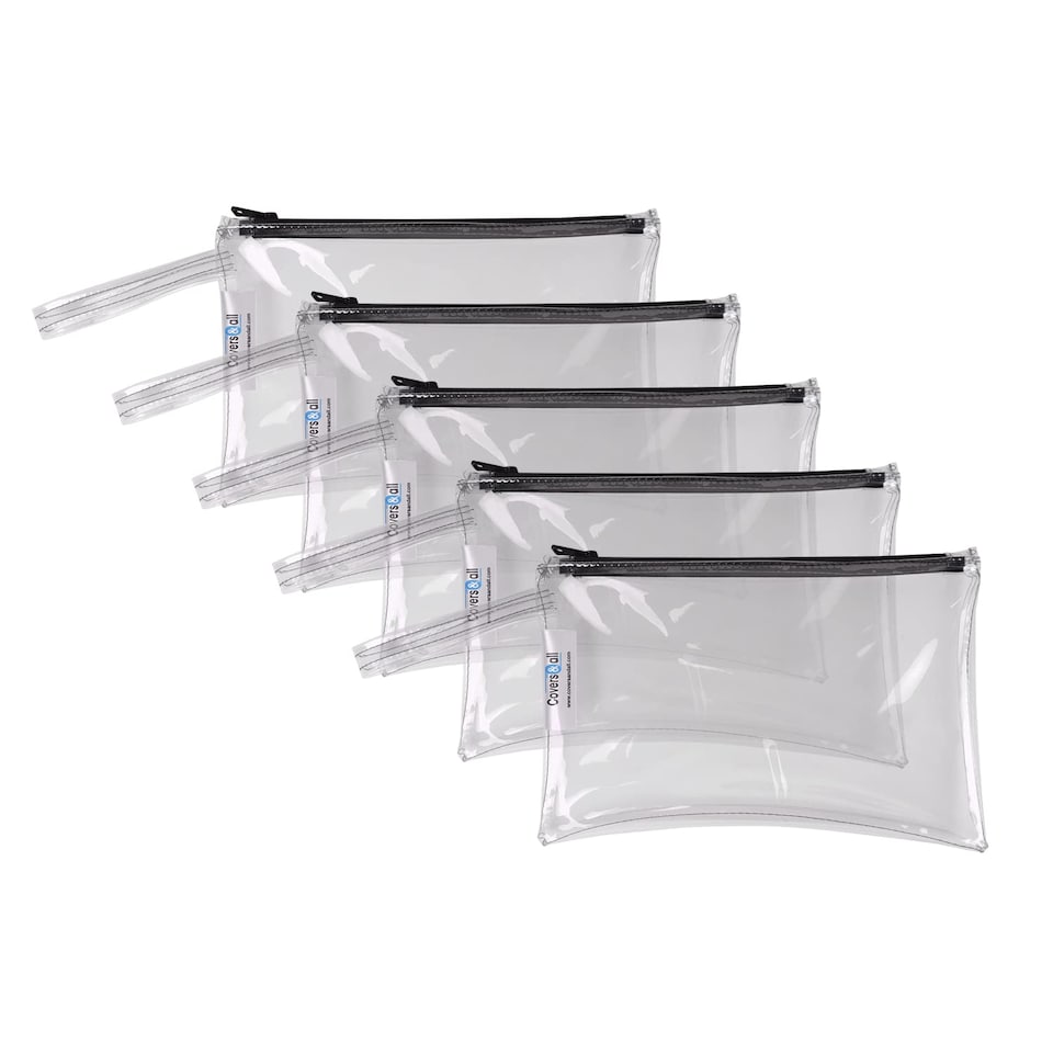 image 1 of Covers & All Tool Bag, 18 Oz 48 PHR, Ultra-Clear PVC Tool Pouch with Belt for 18 Oz Clear 5pc, 7 in L x 11 in W x 7 in H