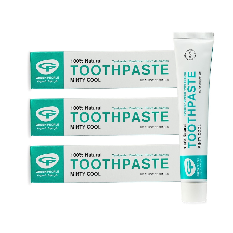 Green People Minty Cool Toothpaste Mint Fluoride Free 3x50ml