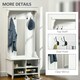 image 5 of HOMCOM Hallway Furniture Set Shoe Bench Storage Mirror Cabinet Hooks