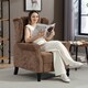 image 2 of HOMCOM Manual Reclining Armchair Recliner with Footrest Brown Brown