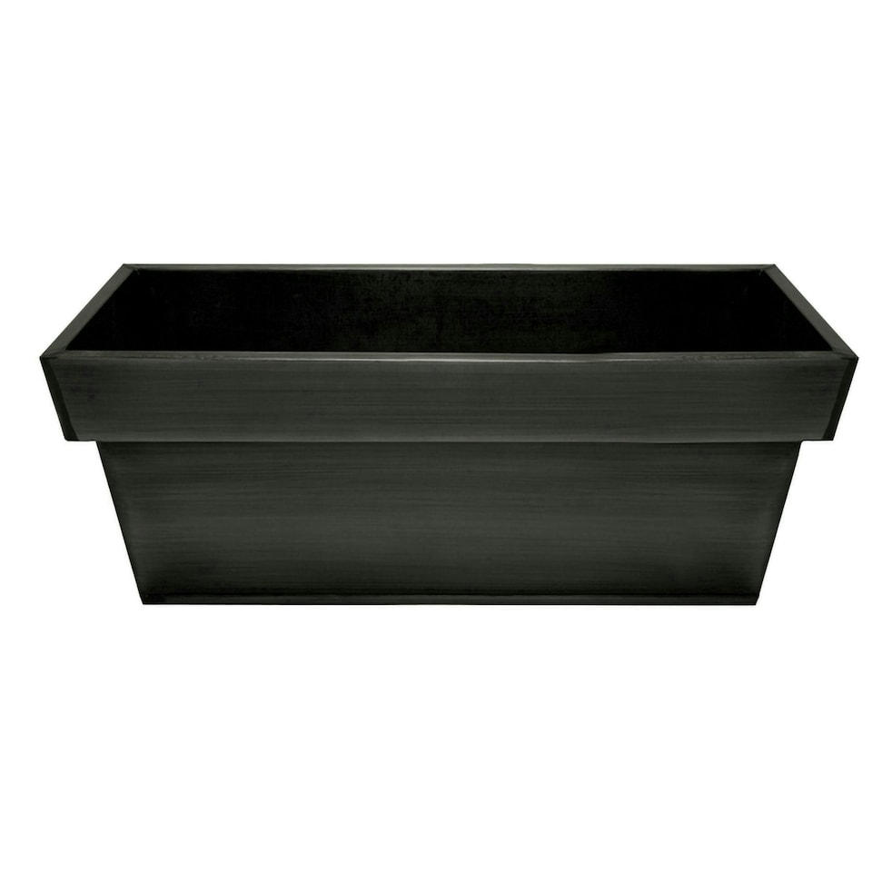 image 1 of Primrose Zinc Edge Trough Outdoor Garden Planter in Pewter Small 40cm