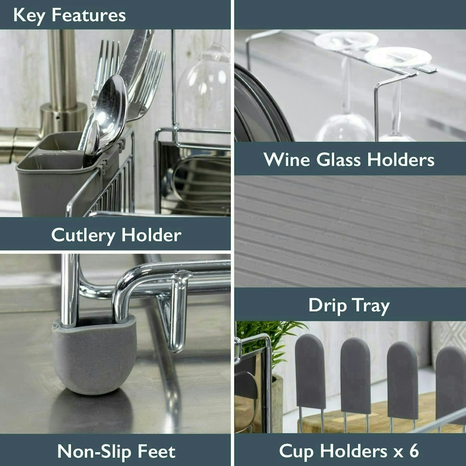 image 1 of Blackmoor Deluxe Dish Drainer Grey