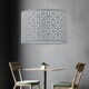 image 8 of First Choice Lighting Set of 2 Grey Laser Cut 30cm Pendant Lightshades Grey