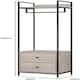 image 2 of Alva Open Wardrobe with 2 Drawers Grey | Grey Oak