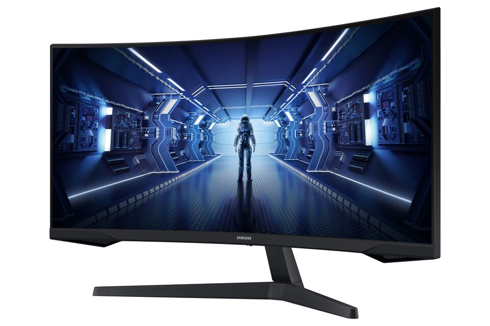image 1 of Samsung Odyssey G55T 34-Inch UWQHD VA 165Hz AMD FreeSync 1 ms Curved Gaming Monitor | Black | Black
