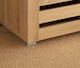 image 8 of Oslo 3 Door Wooden Shoe Storage Cabinet Rack Stand Cupboard Slatted Doors | Brown