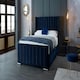 image 2 of Meriso Plush Blue Super King Bed Frame - Blue