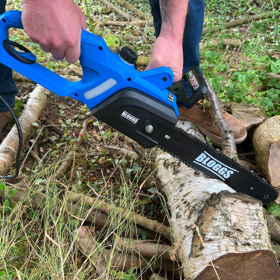 image 1 of Bloggs 1600W Electric Chainsaw, Log Cutting & Firewood Preparation, 14-inch Bar Length