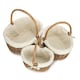 image 2 of Oval Unpeeled Willow Shopping Basket with White Lining White | White | L