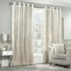 image 3 of Crushed Velvet Eyelet Curtains - Cream - 229 cm x 229 cm