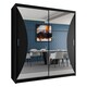 image 1 of Modern Curved Mirror Sliding Door Wardrobe with Silver Handles - Black 150cm