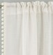 image 2 of Pair of Tahiti Cream Pom-Pom Trim Linen Look Voile Panels with Rod Pocket Header 137 CMS