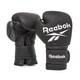 image 1 of Reebok Boxing Gloves — White/Black Synthetic Leather Training Gloves with Hook and Loop Strap (12oz) | Black | White/Black | 12oz