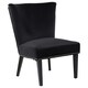 image 1 of Interiors by Premiers Black Velvet Dining Chair, Dining Room Accent Chair, Velvet Upholstered Wing Chair with Wooden Legs