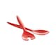 image 1 of 2 Pcs Salad Food Servers Set Mixing Dinner Party Colourful Plastic Fork & Spoon | Red | Red | 2