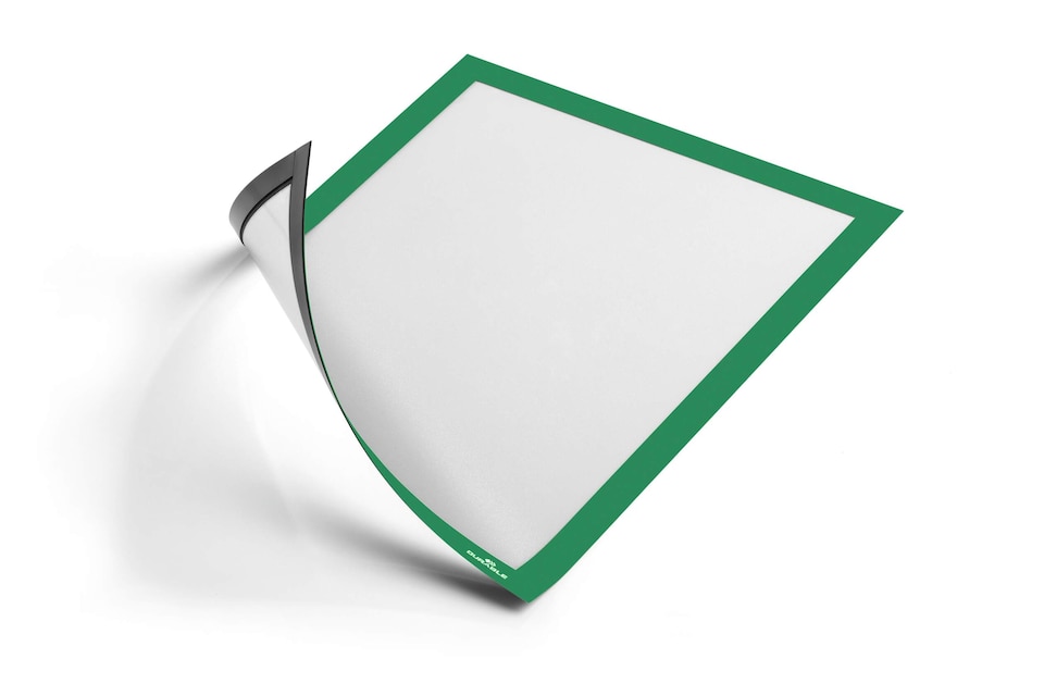 image 1 of Durable DURAFRAME Magnetic Document Signage Frame for Metal | 5 Pack | A4 Green | Green