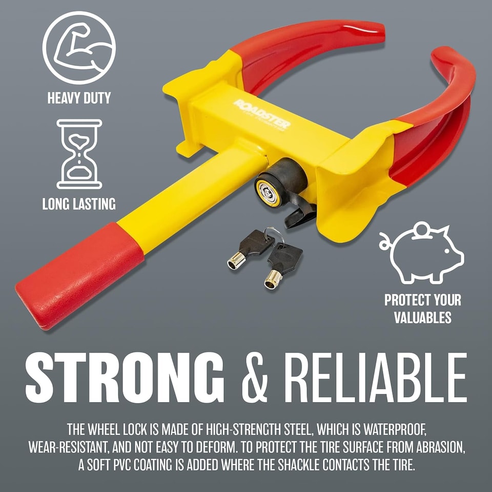 image 1 of Wheel Clamp Car Safety Lock For Vehicles Caravan Boat Motorbike Secure
