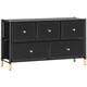 image 1 of HOMCOM Fabric Chest of Drawers with PU Leather Surface, for Bedroom