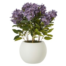 Hill Interiors Hydrangea Artificial Potted Plant - Purple - 58cm x 51cm x 51cm