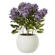 image 1 of Hill Interiors Hydrangea Artificial Potted Plant - Purple - 58cm x 51cm x 51cm