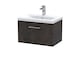 image 1 of Balterley Winshill Contemporary 1 Drawer Wall Hung Vanity Unit with Mid-Edge Basin, Metallic Slate, 600mm
