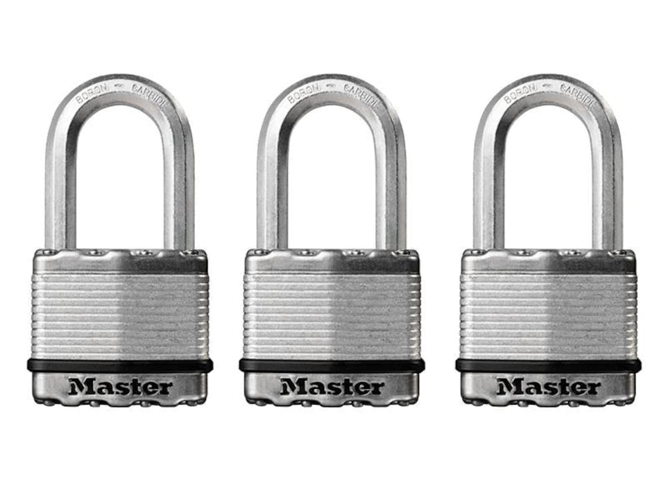 Master Lock Excell Laminated Steel 50Mm Padlock - 38Mm Shackle - Keyed Alike X 3 | Multi