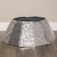 image 5 of 40cm/68cm Silver Fabric Folding Christmas Tree Skirt Decoration with Sequins