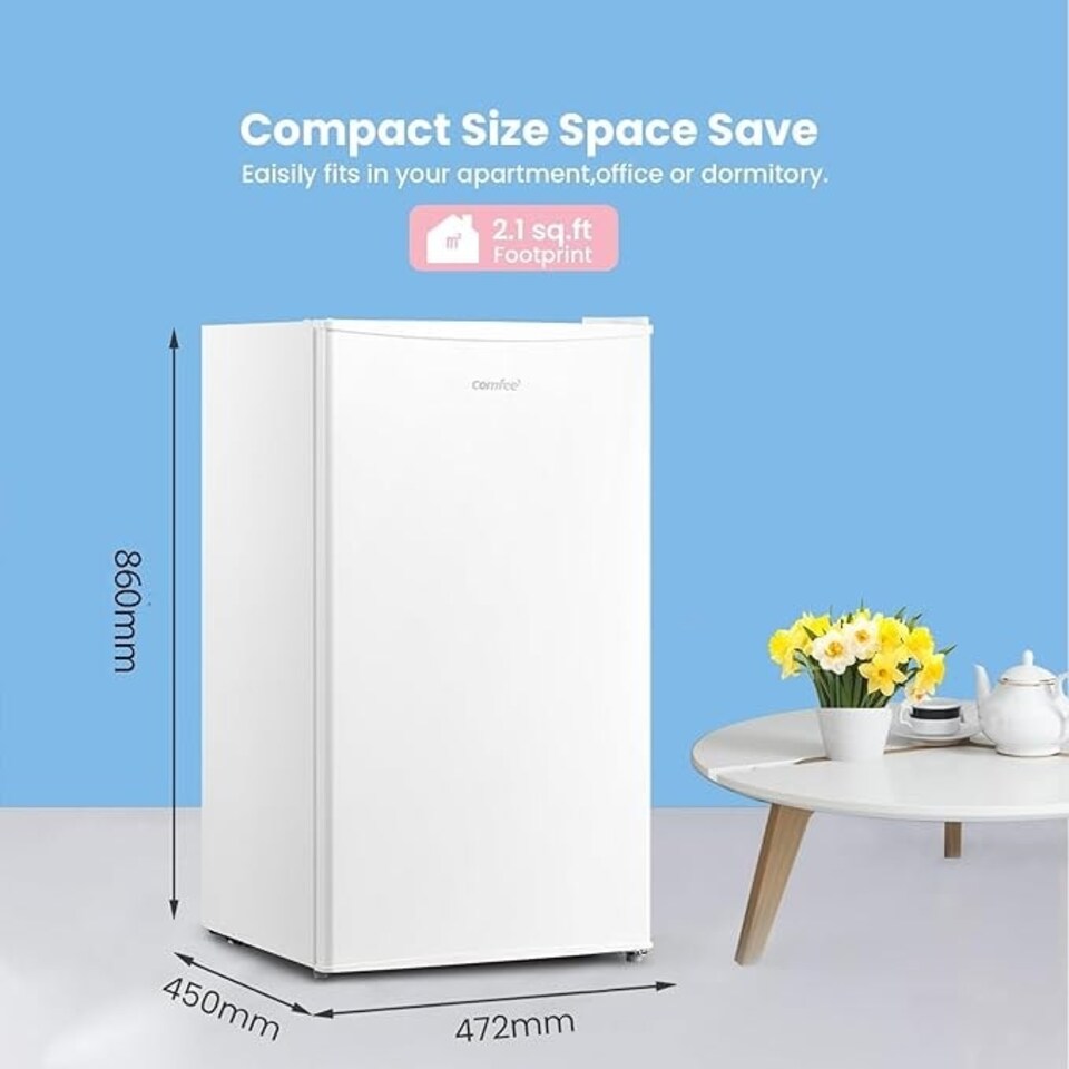 image 1 of Comfee 93 L Small Fridge with Cooler Box, White