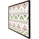 image 1 of Colourful striped gold style triangles (Picutre Frame) Brown | XL