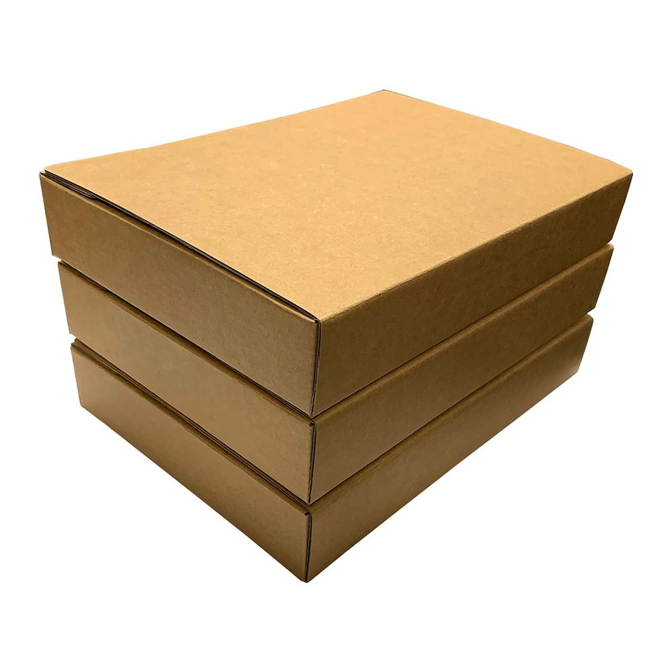 image 1 of Pack of 3 A4 Kraft Box Files 5cm Depth