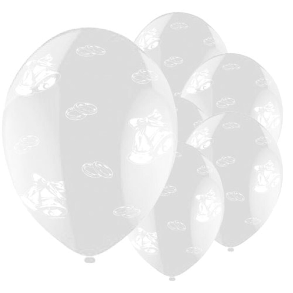 Wedding Printed Clear Latex Balloons 35cm / 14 in - Pack of 25