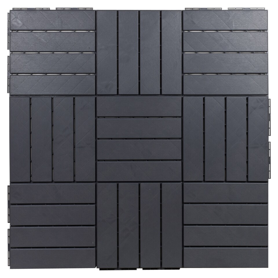 image 1 of URBNLIVING Interlocking Garden Deck Tiles | Multi | Anthracite | 9 Tiles