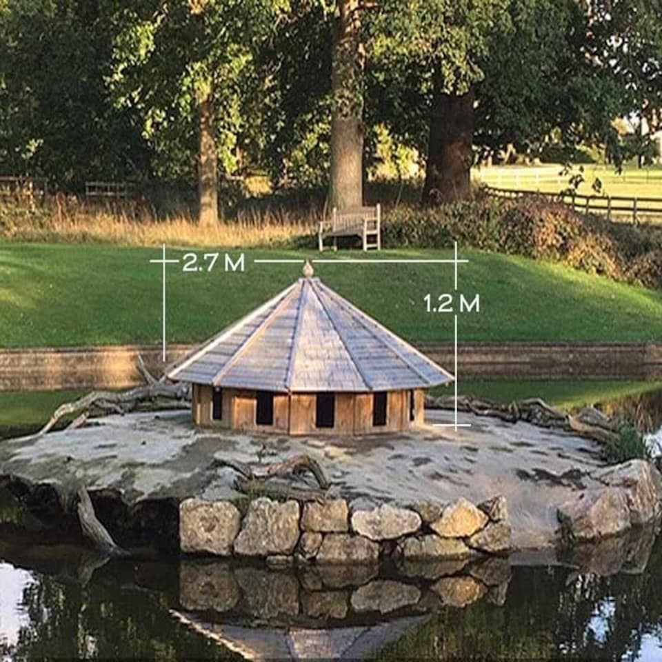 image 1 of Somerton Floating Duck Twelve Nest - Pressure Treated Red Pine - L275 x W275 x H120 cm Brown | One Size