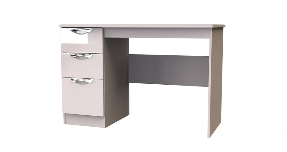 image 1 of Holborn 3 Drawer Desk in Kashmir Gloss & Kashmir Matt (Ready Assembled) | Cream | Kashmir Gloss & Kashmir Matt
