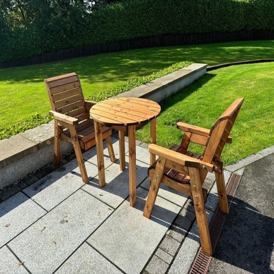 image 1 of Thatcham Two Seater Outdoor Dinner Set - Timber - L100 x W220 x H98 cm