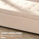 image 5 of HOMCOM Storage Ottoman Bench Padded w/ Tufting Hinged Lid Wood Frame Beige