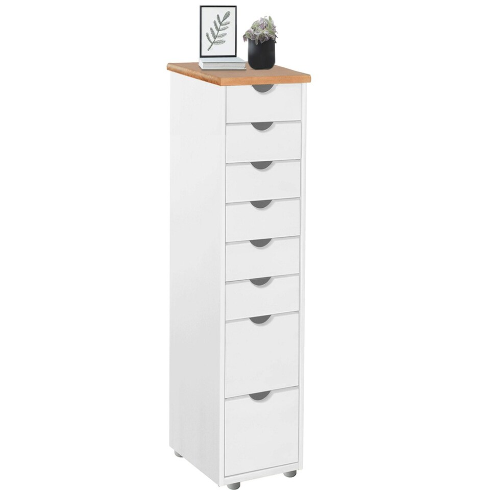 image 1 of Gava Chest 8Drawers  WhiteSt 34x39x102cm