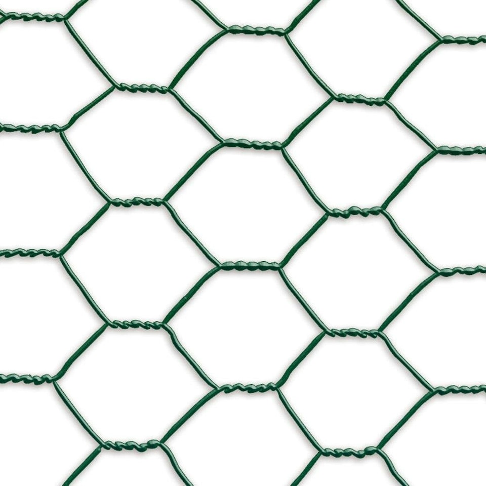 image 1 of True Products PVC Coated Galvanised Chicken Wire Netting - Rabbit Poultry Fence 50mm Mesh - 1m x 10m