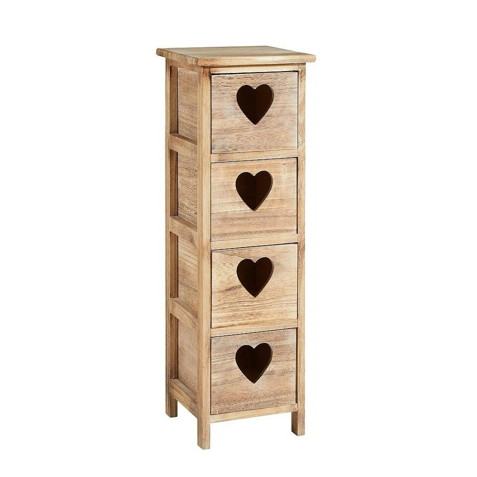 image 1 of 4 Drawer Chest Natural Wooden Bedroom Storage Organiser Bedside Fully Assembled Bronze | 4 Drawers
