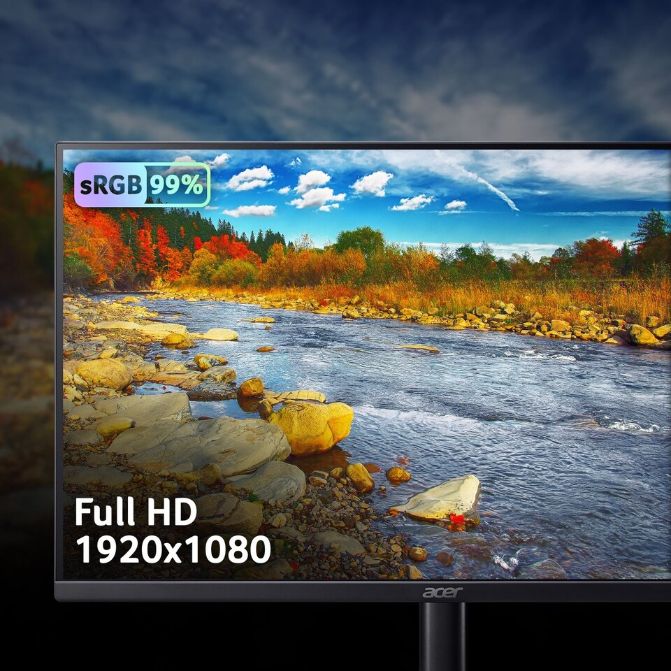 image 1 of Acer KB242YP0bi 24-Inch Full HD 144Hz Freesync ZeroFrame Design Monitor with Speakers