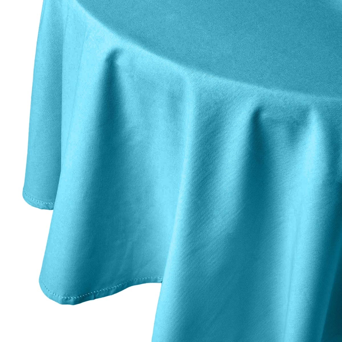 Homescapes Blue Cotton Round Tablecloth - 178 cm Blue 178cm (70") round