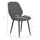 image 7 of HOMCOM Dining Chairs Set of 2 Upholstered Kitchen Chairs w/ Metal Legs Grey