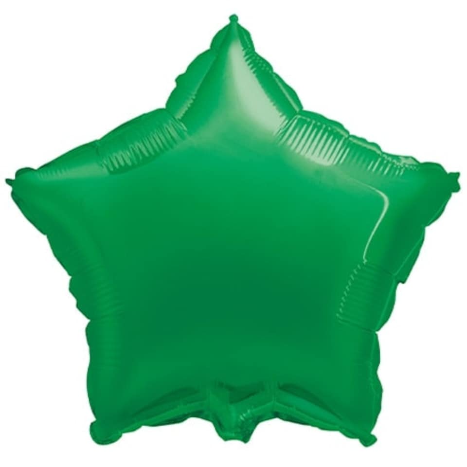 Green Star Foil Helium Balloon 46cm / 18 in