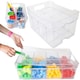 image 1 of 2 x Small (25.5cm x 18.5cm x 9cm) Plastic Modular Containers For Crafts, Beads & Food Clear