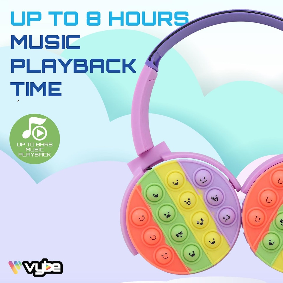 Vybe Stress Buster Push-Pop Fidget Tool AUX Cable Wireless Kids Headset ...
